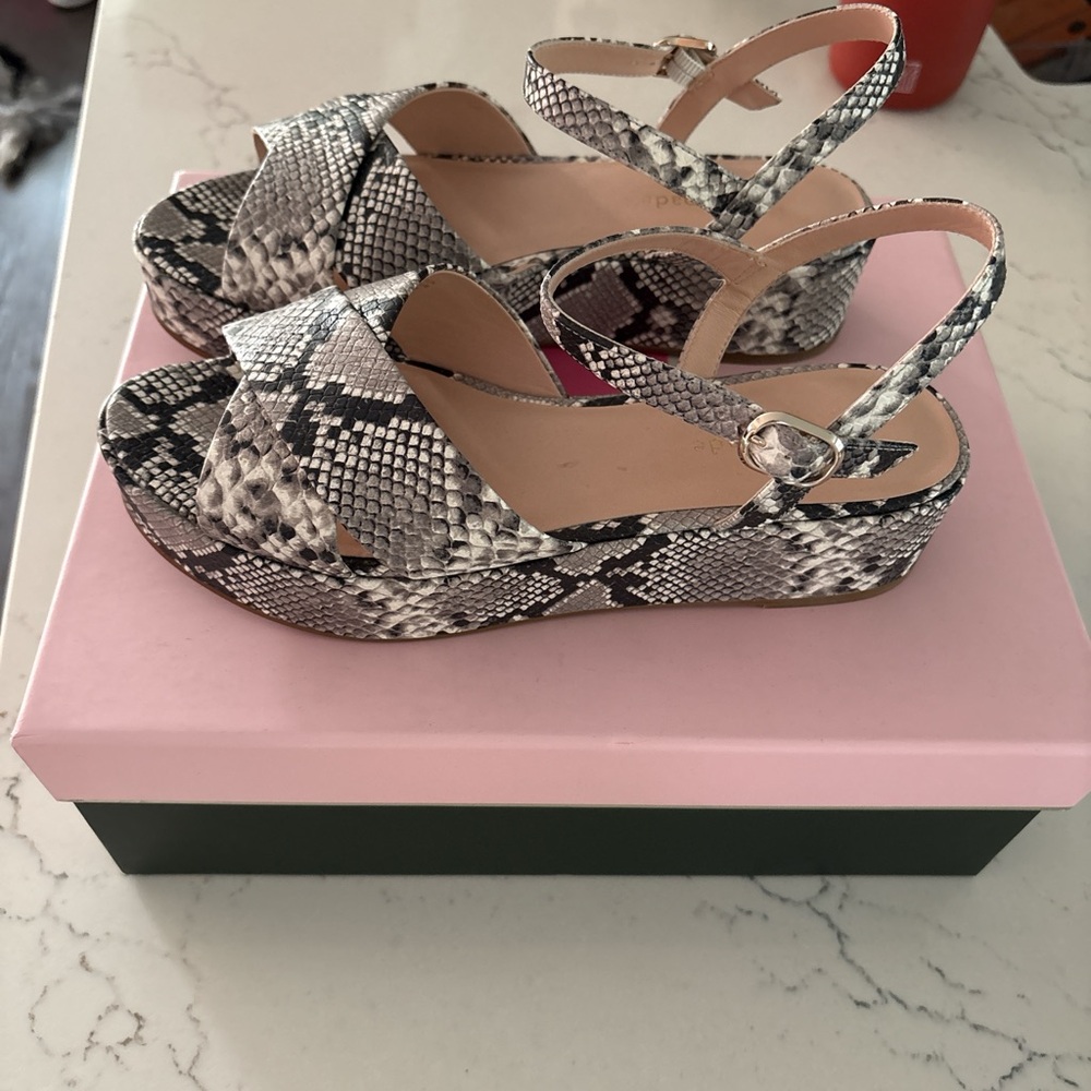 Kate Spade Black and Gray Wedge Shoes - Picture 2 of 6